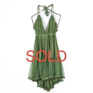 Free People Green Halter Dress